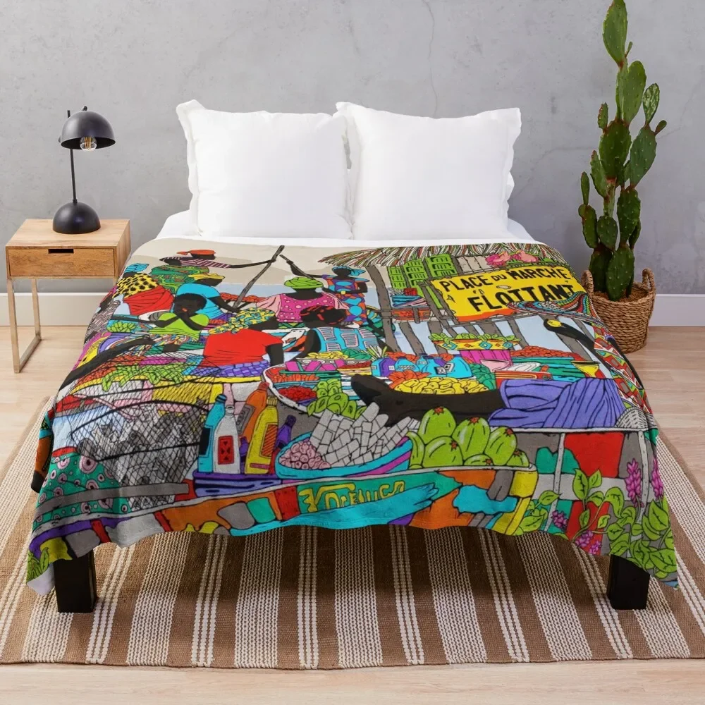 My floating market Throw Blanket Weighted Single Blankets