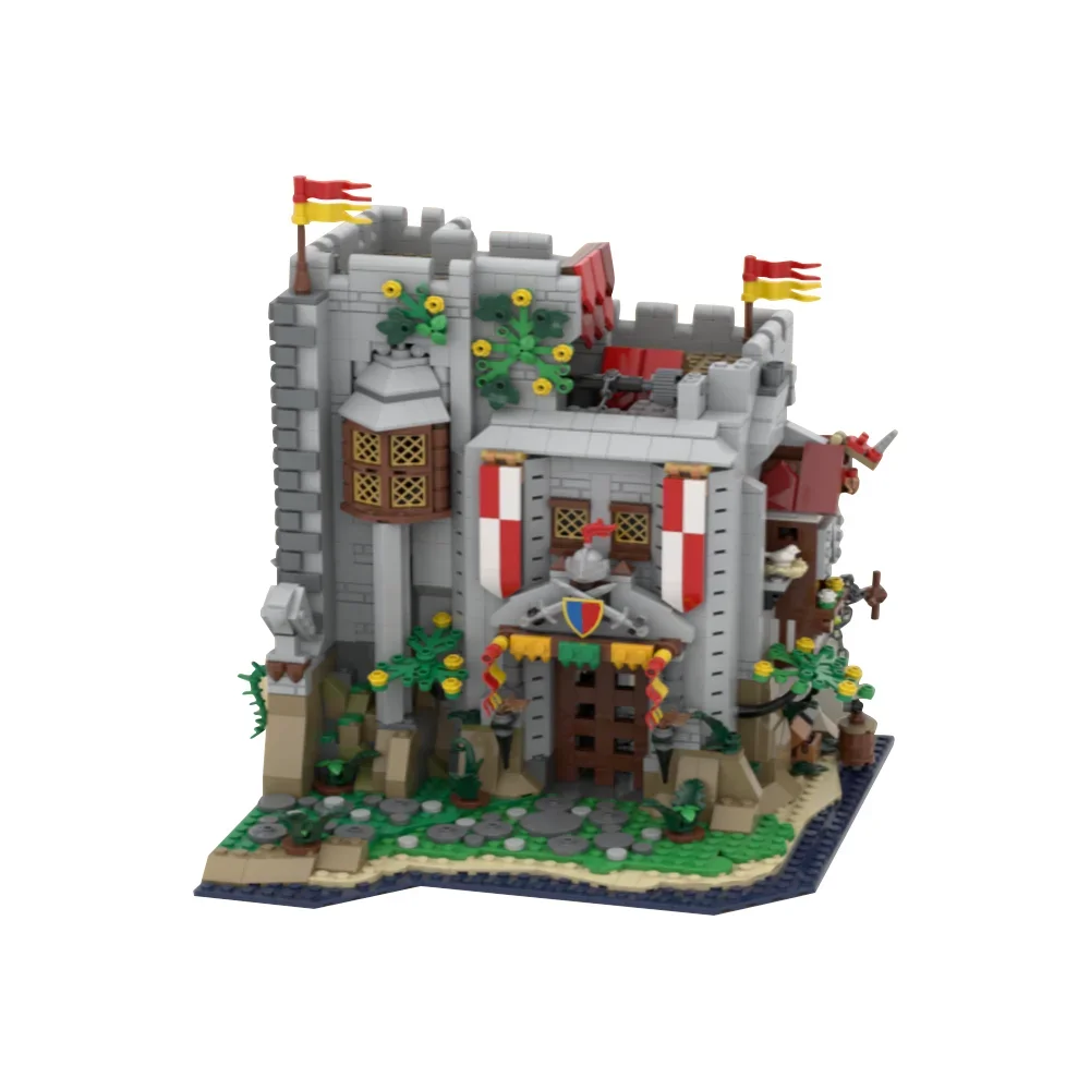 Gobricks MOC Lion's caslte gatekeeper tower Building Block Model Medieval Castle Watchtower DIY Bricks Assembled Toys Kids Gifts