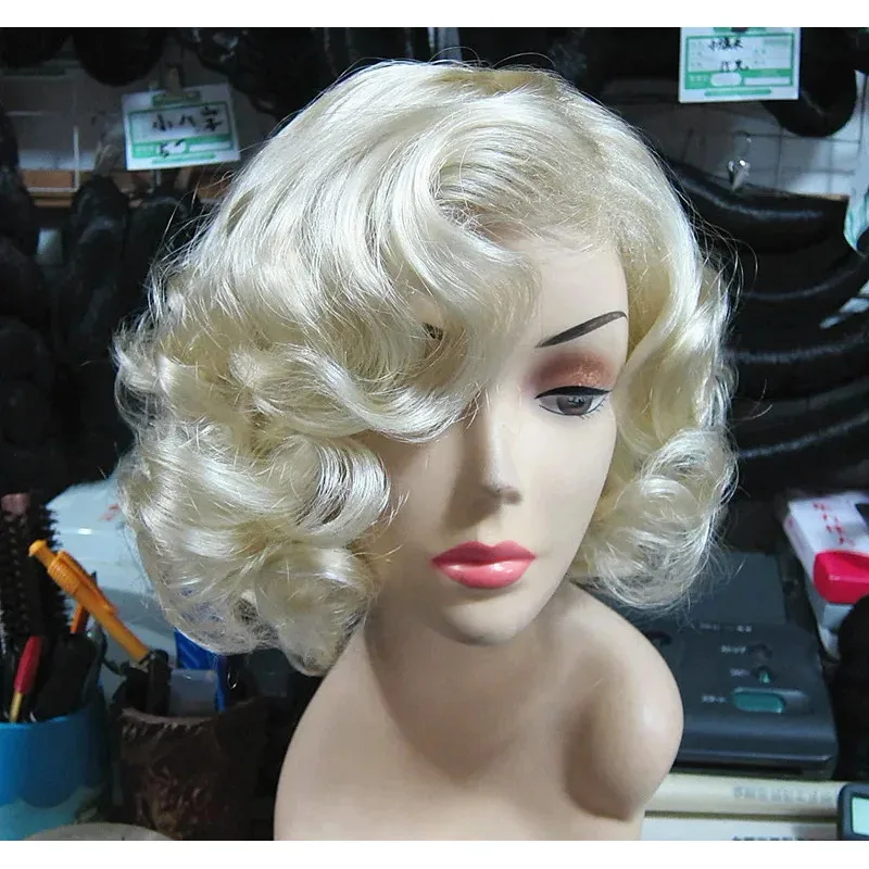 

Halloween women Marilyn Monroe Golden Wig Forever Marilyn Monroe styled synthetic hair wig costumes
