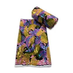 Tela con estampado de cera de Ankara, tela bordada con lentejuelas, vestido africano para fiesta de Navidad, Y6-4G, 2024