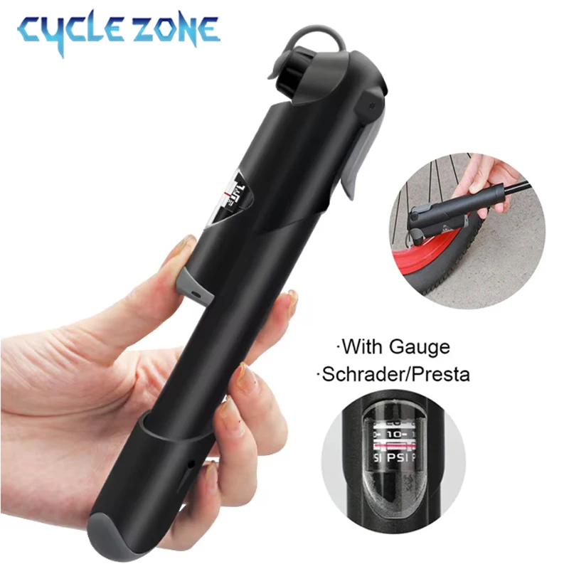 

Mini Portable Bicycle Manual Air Pump MTB Road Bike Air Inflation Equipment with Pressure Gauge Device for Outdoor Cycling