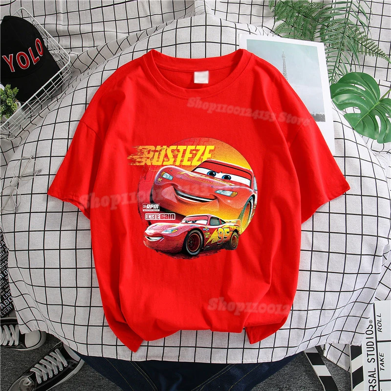 Herren-T-Shirt aus Baumwolle, niedliches Auto-Motiv, Anime, Damen, Y2K-T-Shirt, kurzärmelig, Sommer, Kawaii, Partykleidung, Oberteil – Detail 5