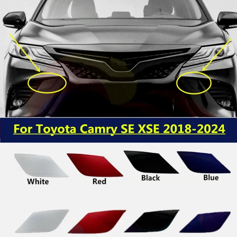 Front Left Driver Right Passenger Side Bumper Grille Tow Hook Cover Cap For Toyota Camry SE XSE 2018-2024