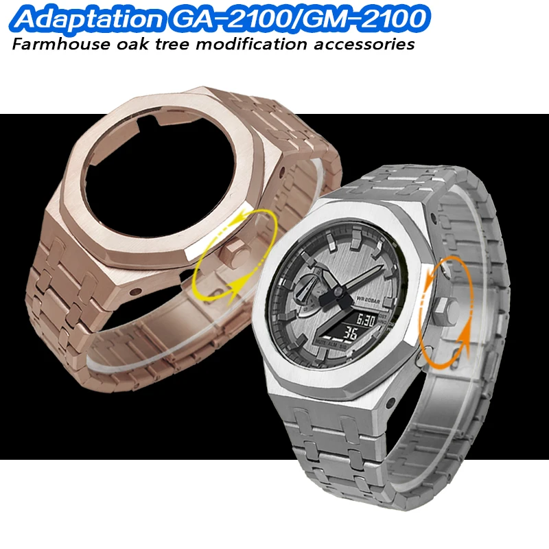 

Совместим с модифицированным металлическим корпусом GA2100GM-2100, ремешком и аксессуарами для часов в стиле «гвоздик».