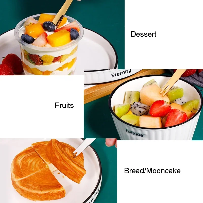 2/4Pcs Fruit Fork 2 in1 Multifunctional Snack Moon Cake Dessert Forks Food Picks For Home Restaurant Party Kitchen Accessories