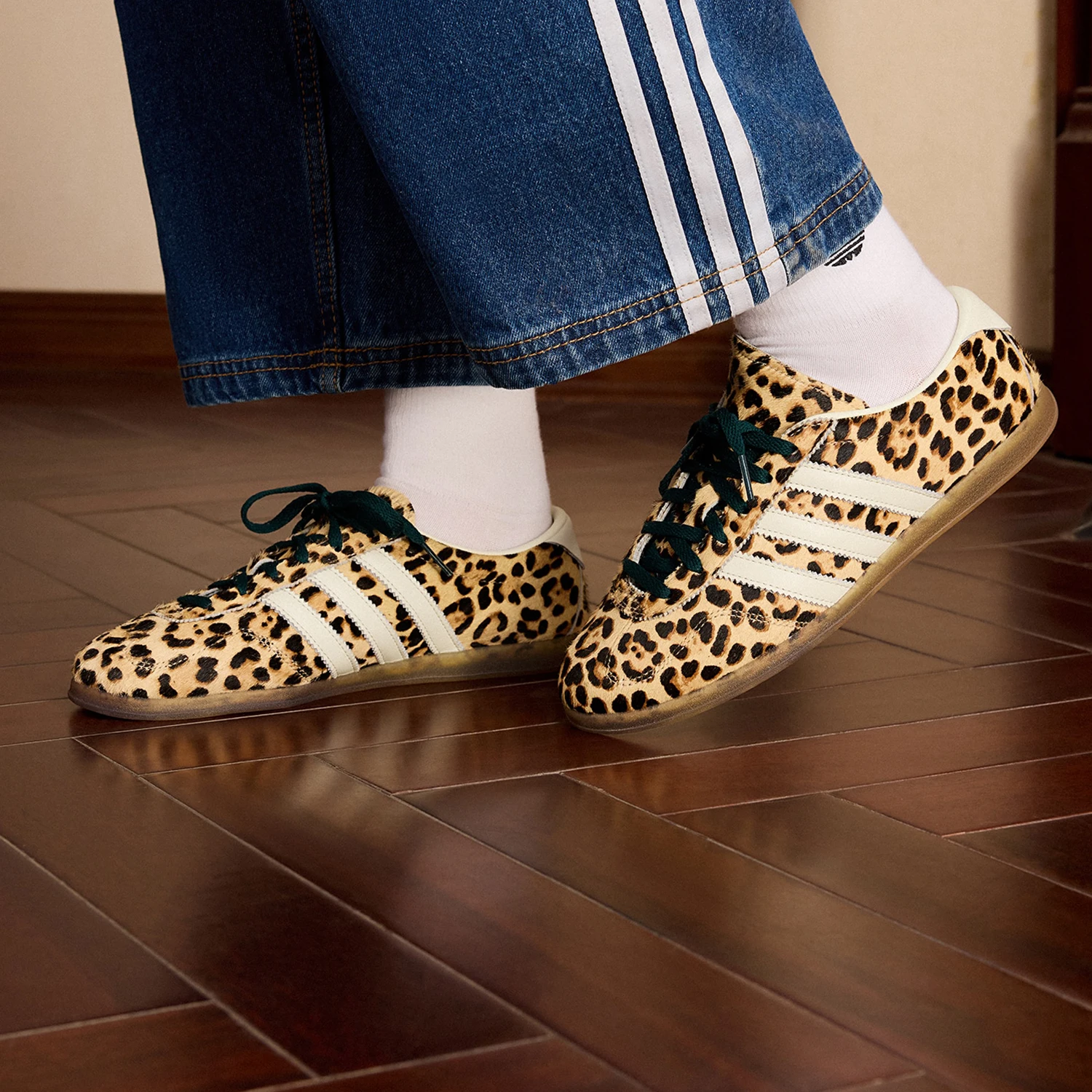 Adidas Authentic Three Leaves Women's Low-Top Leopard Print Thin Sole Classic Sneakers KI4207