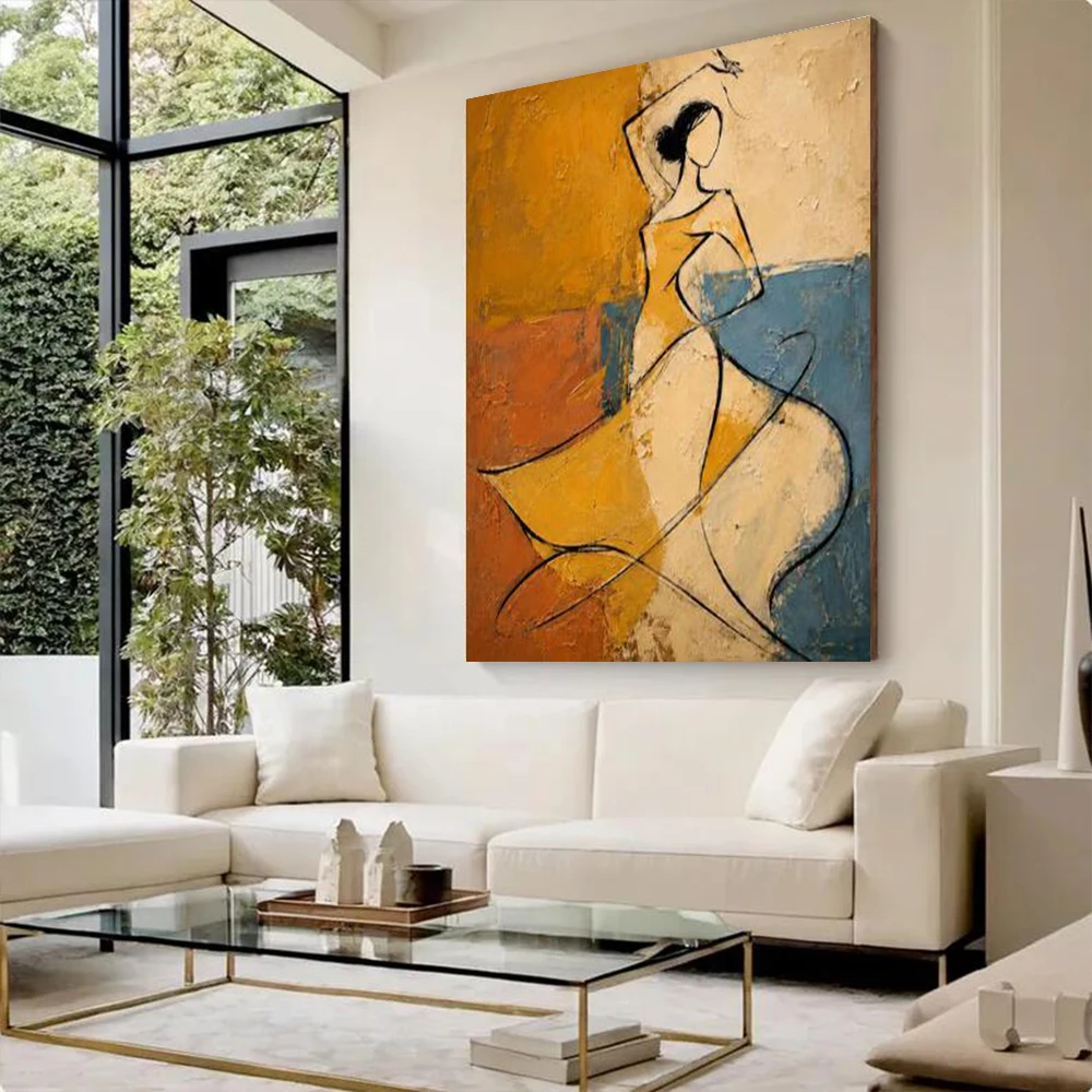 100% Handmade Abstract Oil Painting On Canvas Body Dance Figure Wall Art Picture For Home Living Room Decor Image Mural Artwork