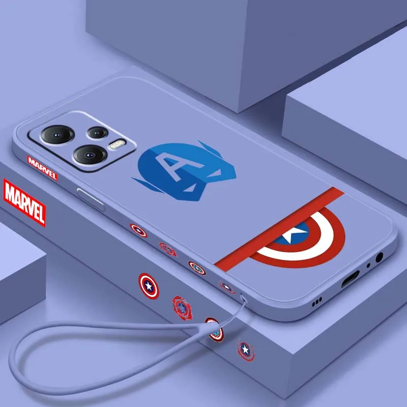 

Captain America marvel Logo Phone Case For Xiaomi Redmi Note 14 13 13R 12 12R 11 11E 11T 11S Pro Plus 5G Liquid Left Rope
