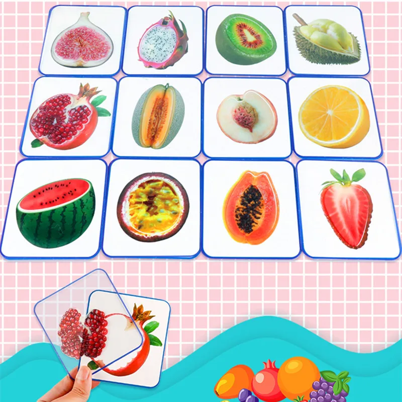 Montessori Learning Educational Toy Puzzle Fruit Vegetable Matching Card Game For Kid Toy For 2 3 5 6 Years Old Kinder Spielzeug