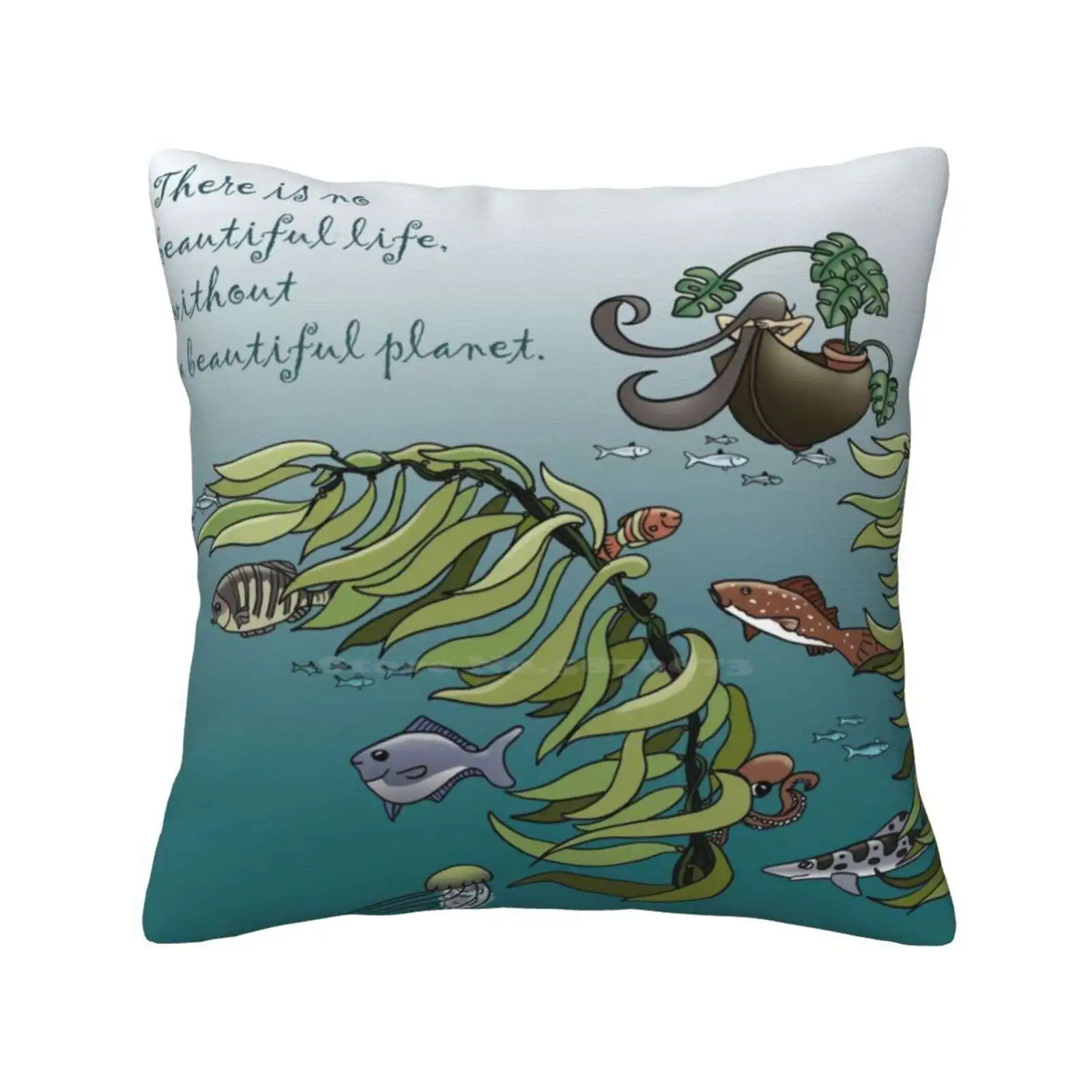 Beautiful Planet Funny Cute Decor Square Pillowcase Thanks To The Art Shop Thanks Art Planet Earth Beautiful Environment Ocean