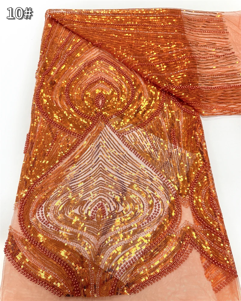 الأفريقي الفرنسي شبكة الدانتيل الخرز النسيج الفاخرة النيجيري صافي الدانتيل مع الترتر فساتين الزفاف للنساء جودة عالية 5 ياردة