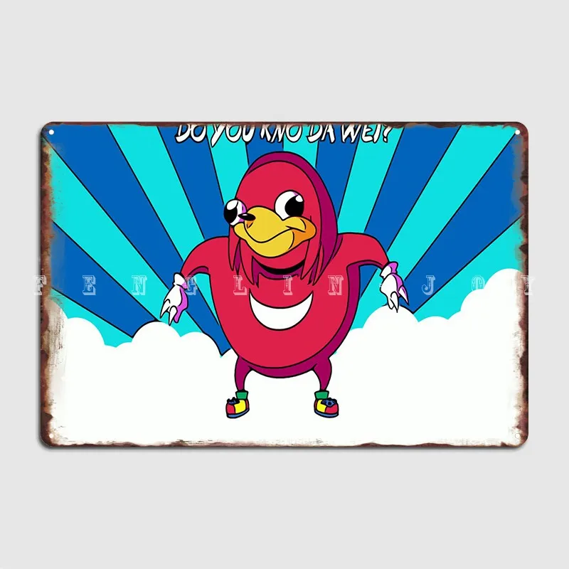 Ugandan Knuckles Meme Poster Metal Plaque Club Pub Garage Vintage Plaques Tin Sign Posters