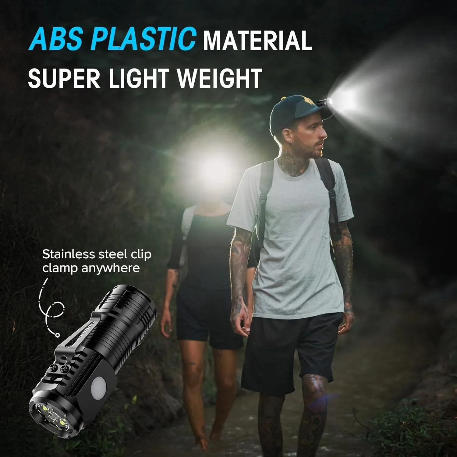 Portable Mini 3 LED Handheld Flashlight Powerful Fingertip Torch Outdoor Waterproof Hiking Camping Flash Light with Pen Clip view 5
