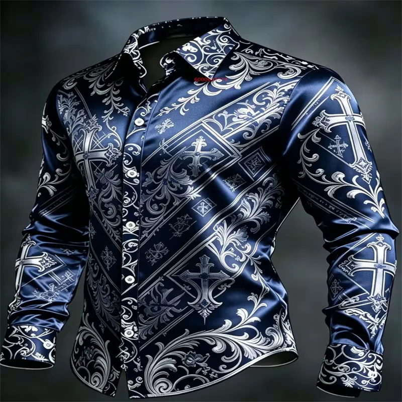 Men's Vintage Mandala Bohemian - Men Formal Party Wear Shirt 评论和价格