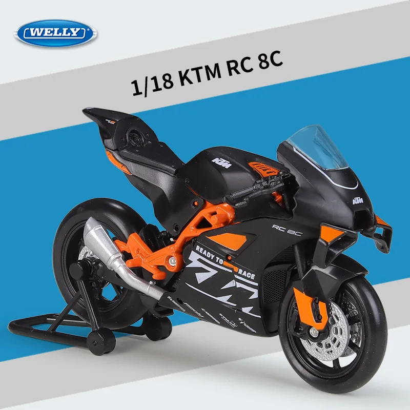 Welly 1:18 Ktm Rc 8c Road Racing Heavy Duty Motorcycle Simulation