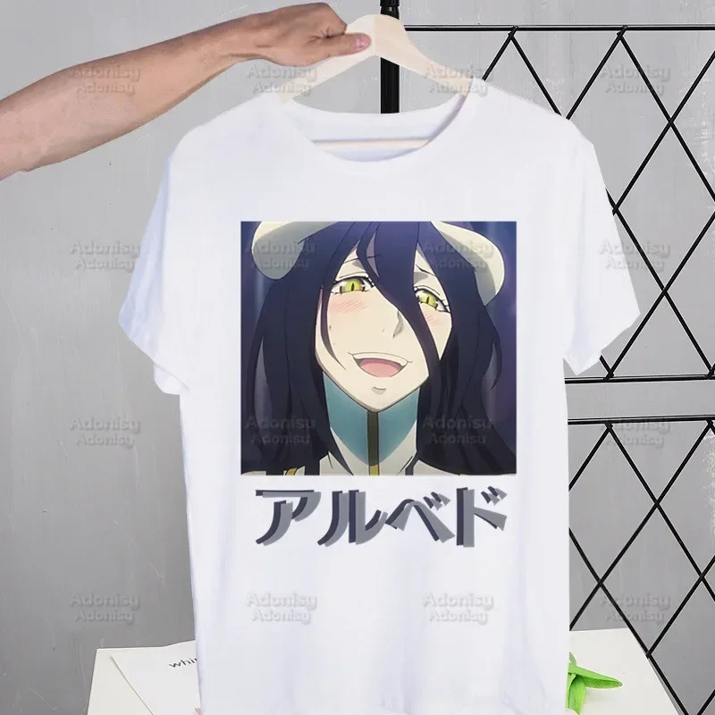 

Overlord Anime Albedo T Shirts For Guys O-Neck Short Sleeve Ainz Ooal Gown Momonga T-shirt Regular Men Hip-Hop Tee Shirt