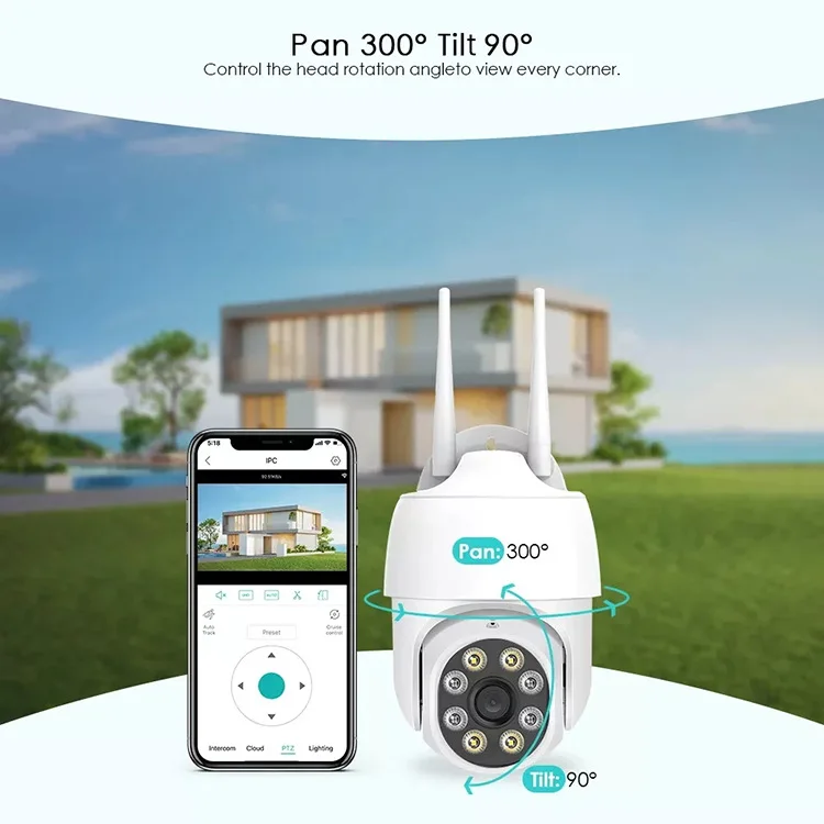 2MP 1080P YCC365 APP Full Color PTZ IP Dome Camera Full Color Night Vision AI Humanoid Home Security CCTV Baby Monitor