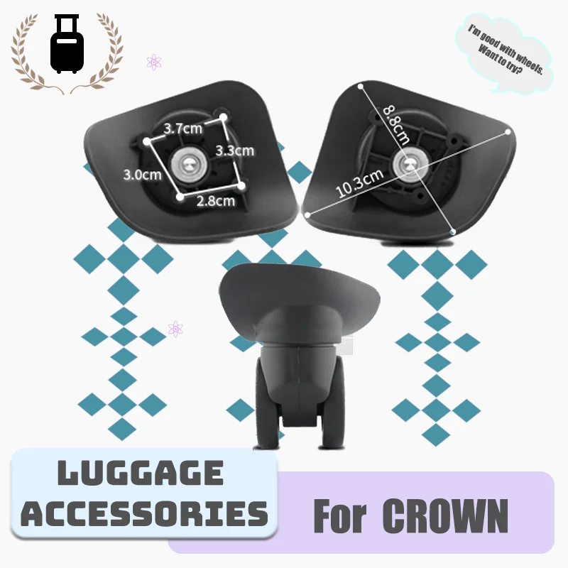 For CROWN W338 Travel Essentials Luggage Wheel Accessories: Quiet, Smooth, Wear-Resistant, and Slip-Resistant