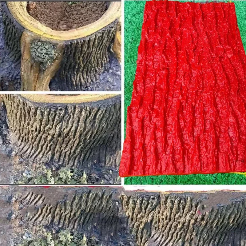 50x27cm Simulation Artificial Cement Tree Pressing Mold Fake Cement Making Garden Imitation Stake Stump Bark For Decoration