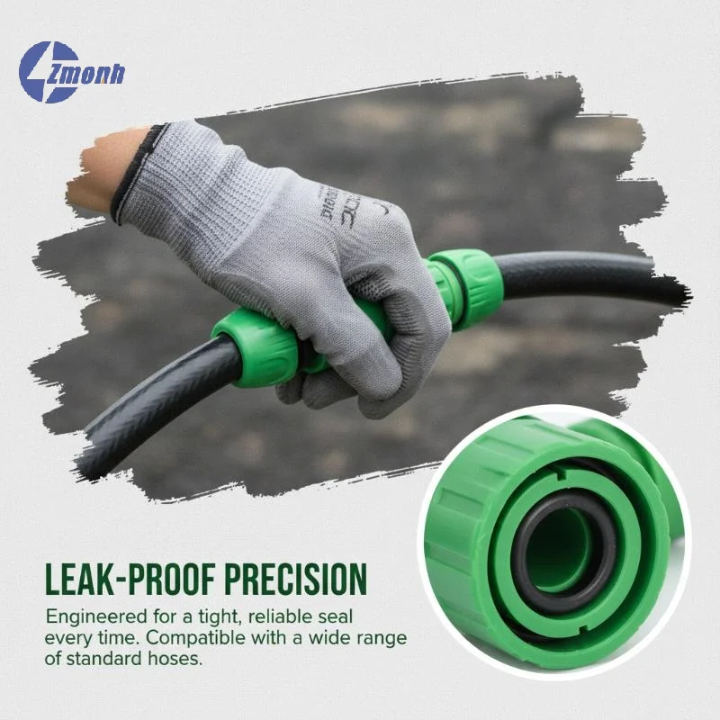 New！PP Plastic Double Way Hose Connector Leak Proof Durable Perfect For Garden Watering Car Washing Irrigation