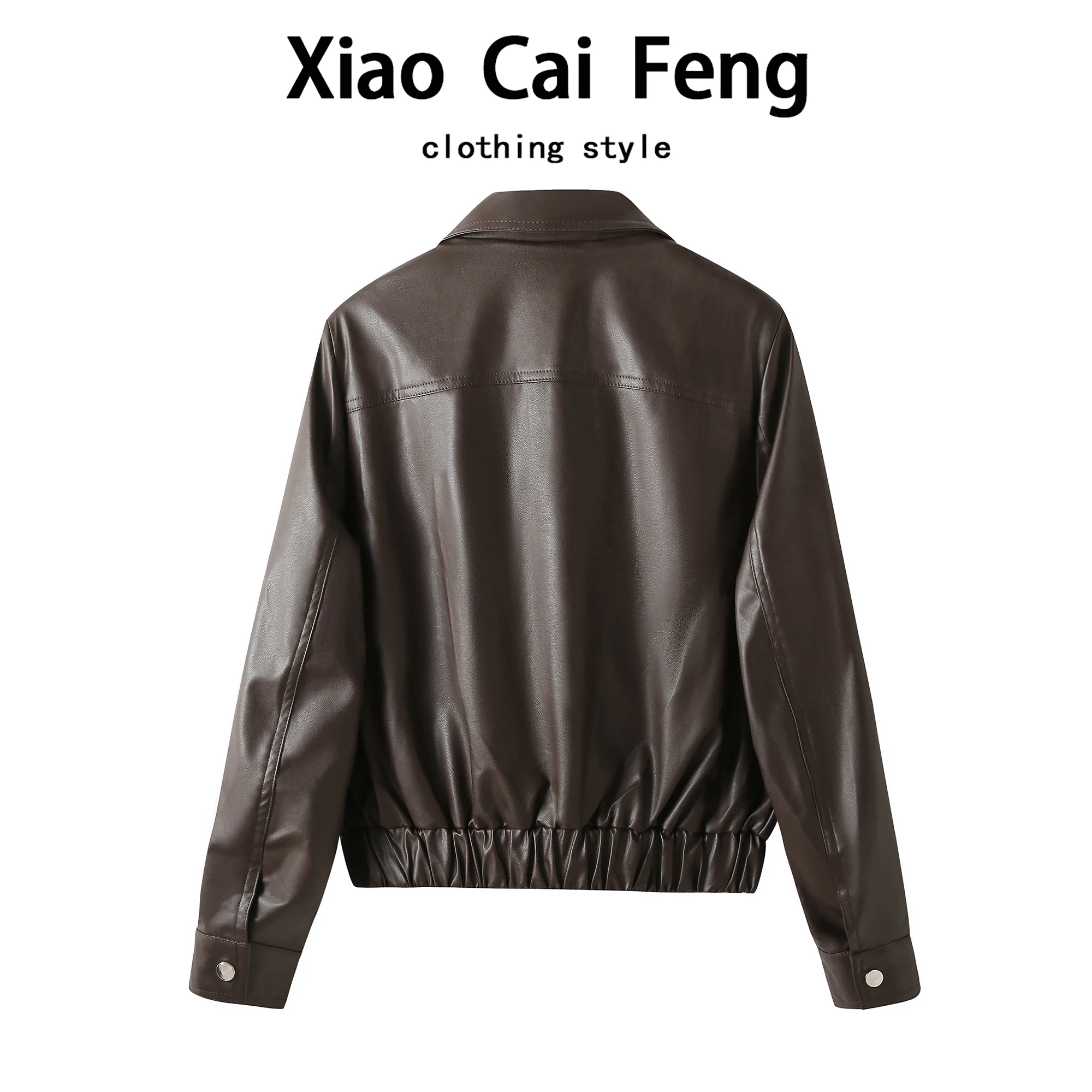 ملابس Jaet النسائية ذات الجلد البني الأمريكي القديم لربيع وخريف 2025 ملابس رائعة متعددة الاستخدامات للدراجات النارية #3