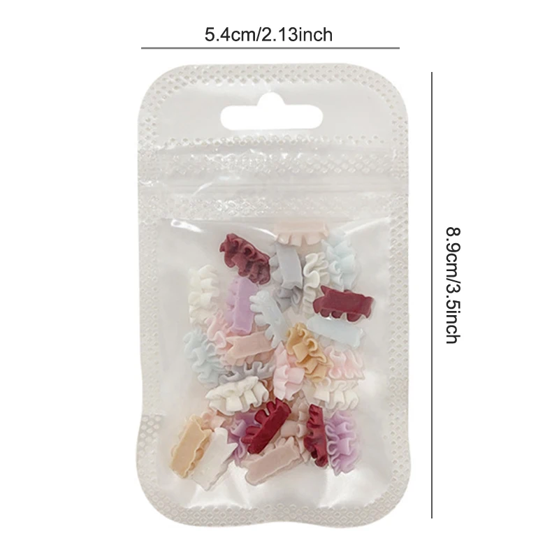 30 pezzi 3D French Nail Art Gonna Orlo Charms Accessori in pizzo in resina curva per forniture per la decorazione del manicure