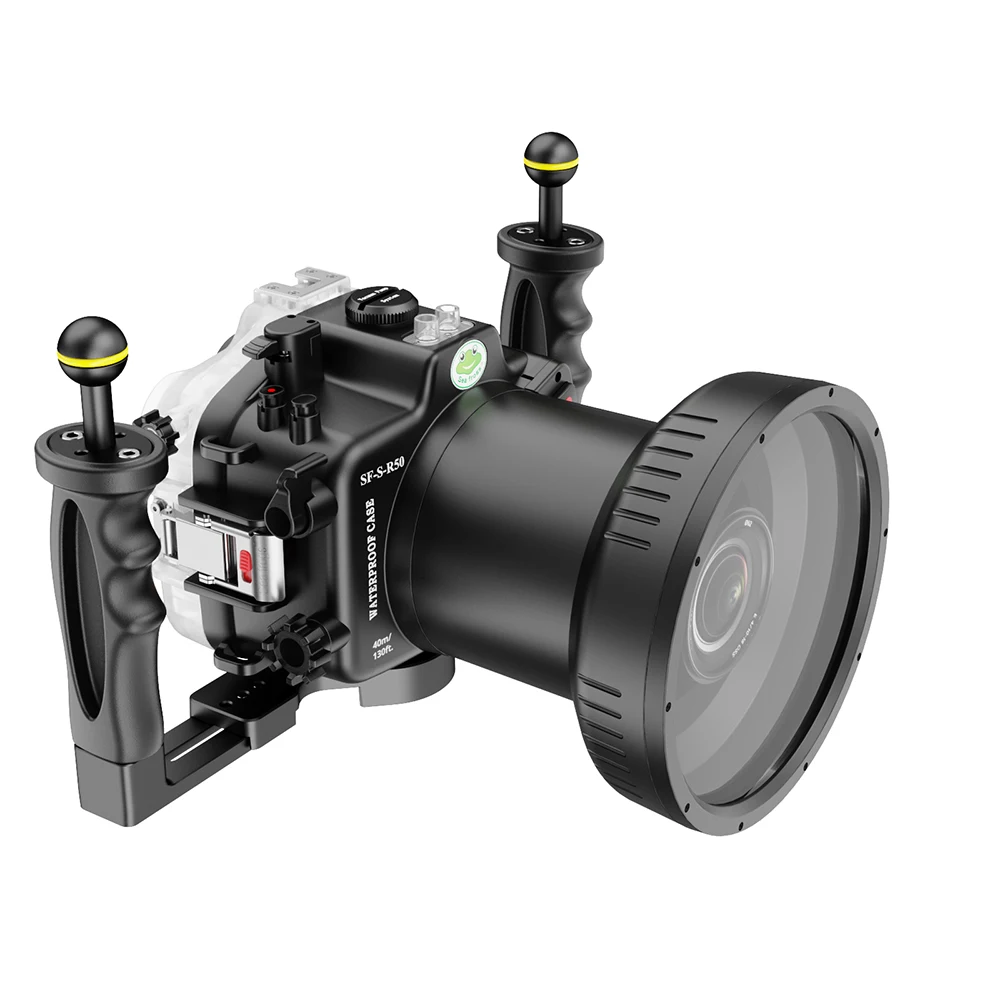 Seafrogs-حافظة حماية للكاميرا مقاومة للماء ، مناسبة لكانون R50 ، عدسة ، الغوص تحت الماء ، التصوير الفوتوغرافي