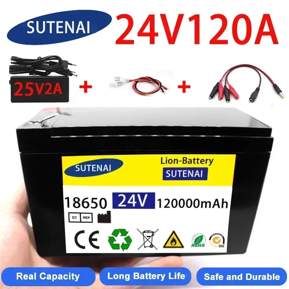 

24v 120A Li Ion 18650 Battery Electric Vehicle Lithium Battery Pack 21V- 25V 35Ah 120Ah Built-in BMS 30A High Current