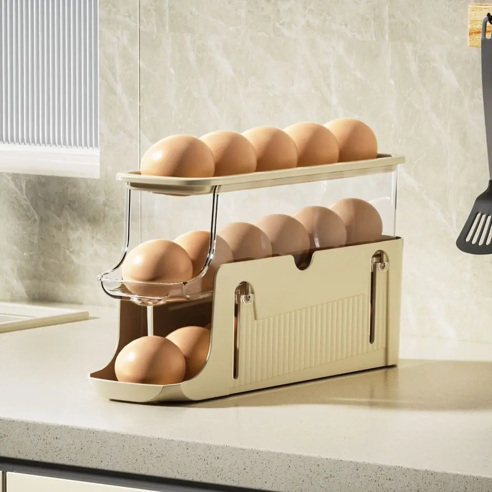 

Practical Removable Automatic Rolling Egg Tray Stacking Slide Rolling Eggs Storage Tray Holds 17 Eggs Egg Holder Refrigerator