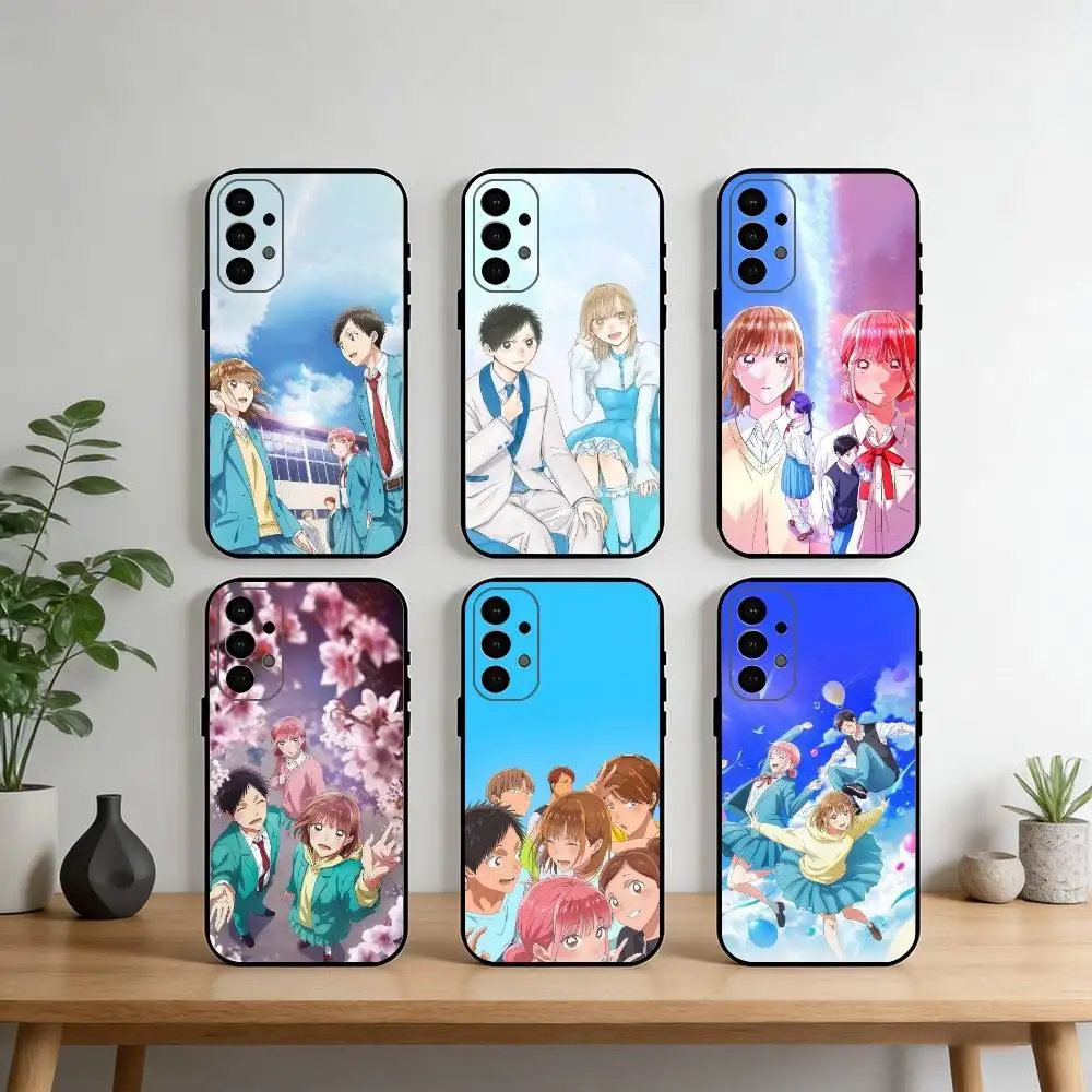 

Blue Box Anime Cute Phone Case For Samsung S25,S24,S21,S22,S23,S30,Ultra,S20,Plus,Fe,Note,10,9,5G Black Cover