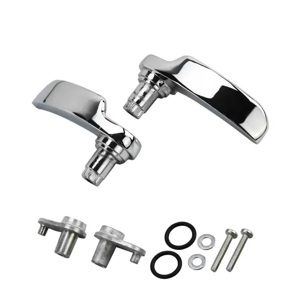 Motorcycle Saddlebag Latch Lever Lid Lifter Black/Chrome For Harley Touring Road King Electra Street Glide CVO FLHR FLHT 14-2022