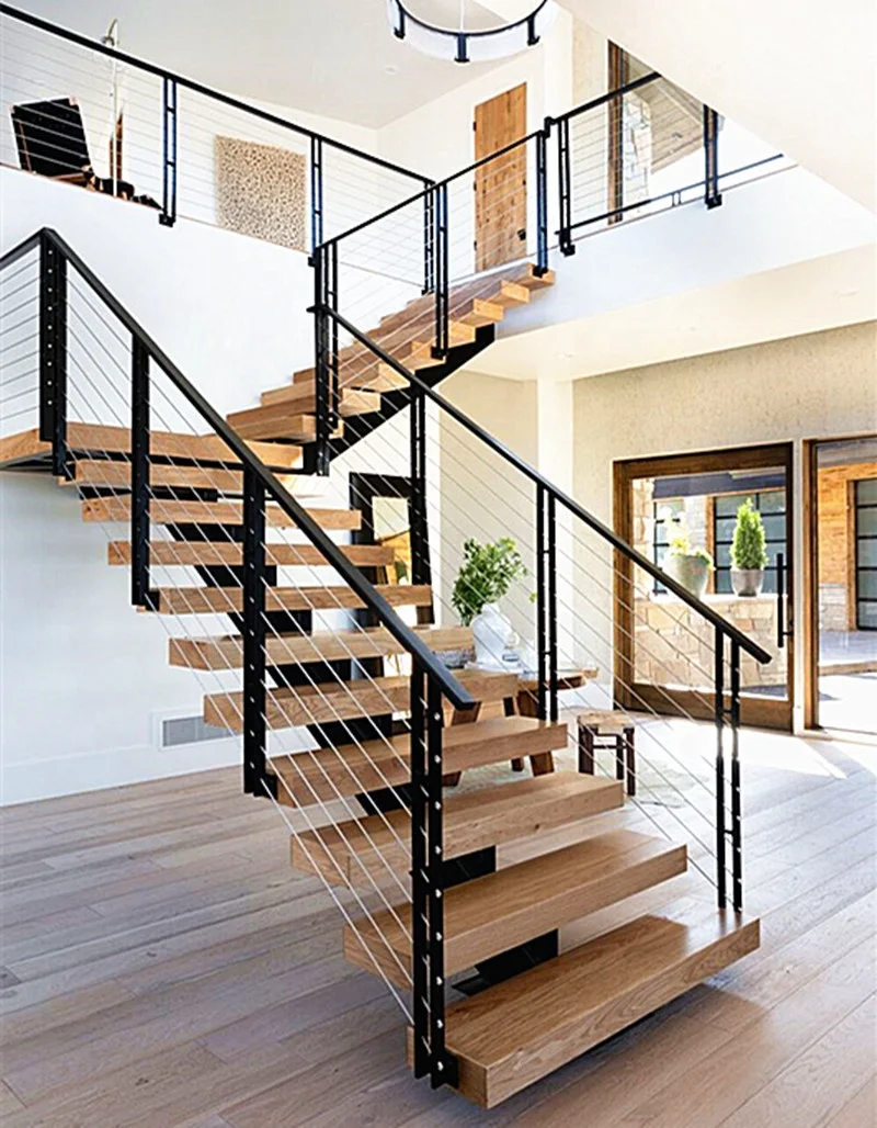 Personalizzazione Scale diritte con fascio in acciaio inossidabile Scala mono stringer Escalier in acciaio fabbricato smontabile