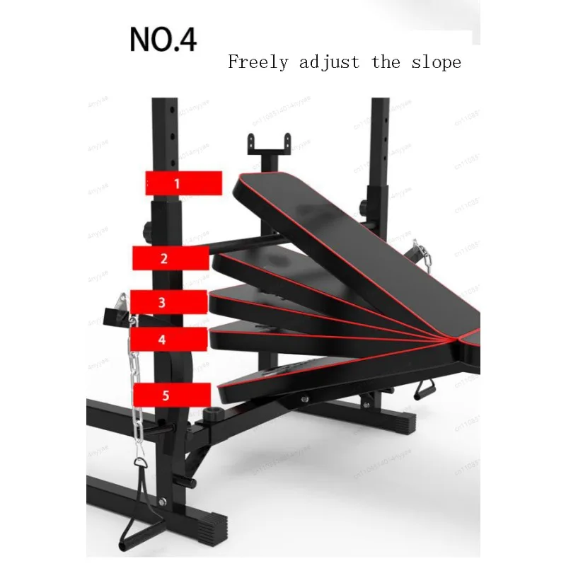 Multifunctional Barbell Weightlifting Power Rack Adjustable Bench Gym Fitness Equipment Strength Dumbbell Bench