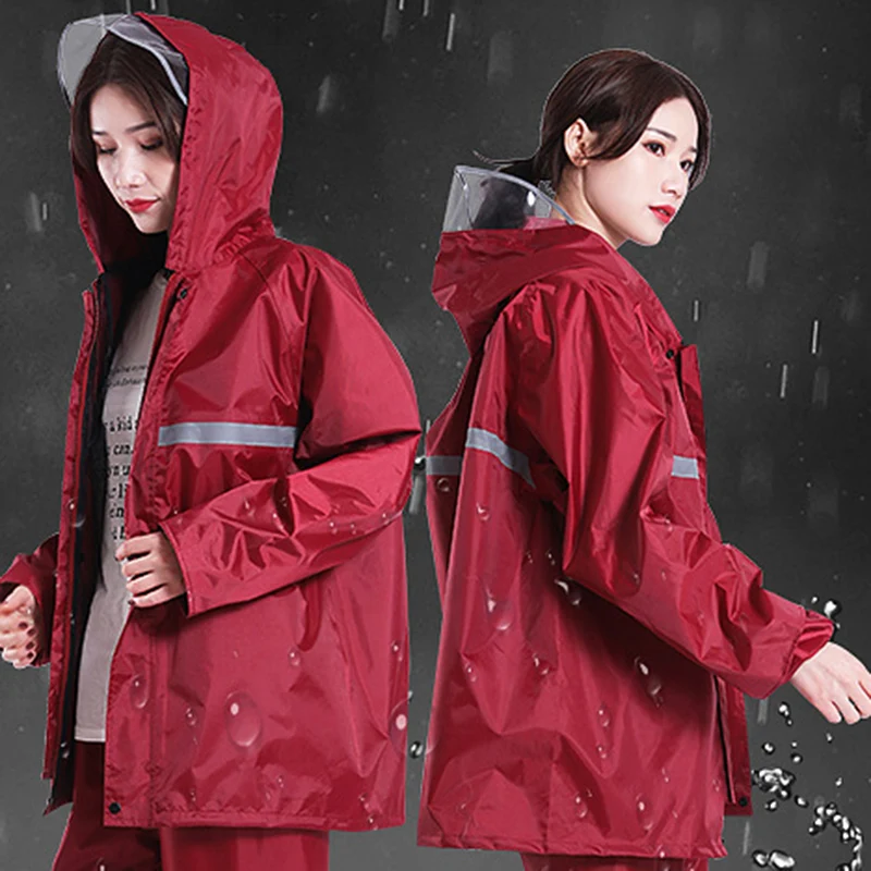 Cycling Women's Raincoat Motorcycle Fashionable Tourist Biker Raincoat Rain Clothes Backpack Camping Impermeable Waterproof Suit