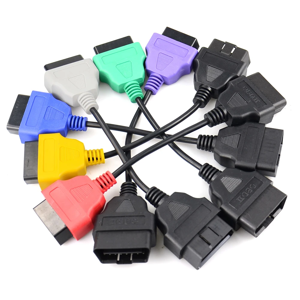

6 Colors OBD 2 Car Scanner Connector MultiECUScan Diagnostic Adapter Cable for Multi ECU Scan for Fiat ECU Scan