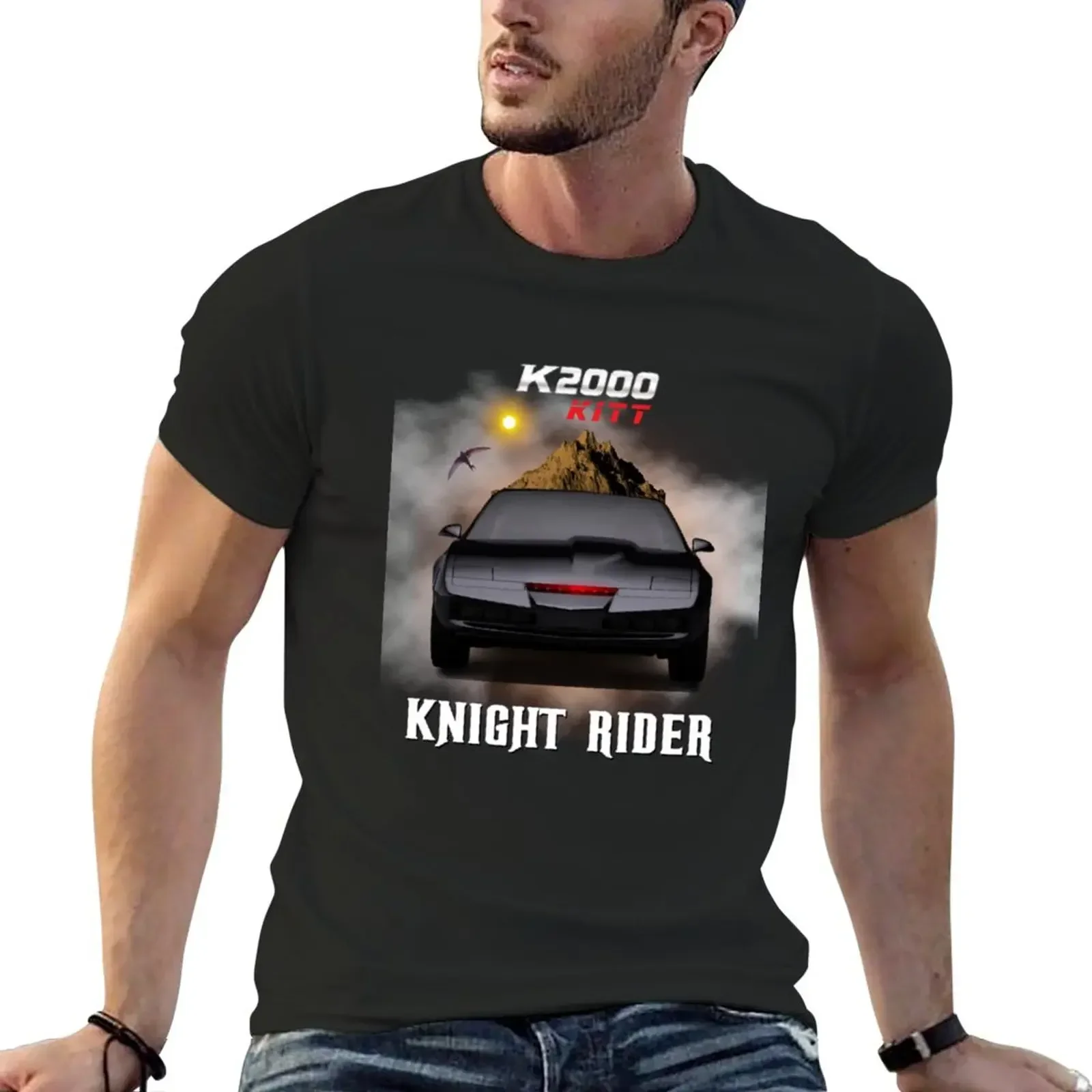 K 2000 knight rider T-Shirt aesthetic clothes cute tops tops Men's t-shirt Anime Graphic T-shirts for Men Clothing