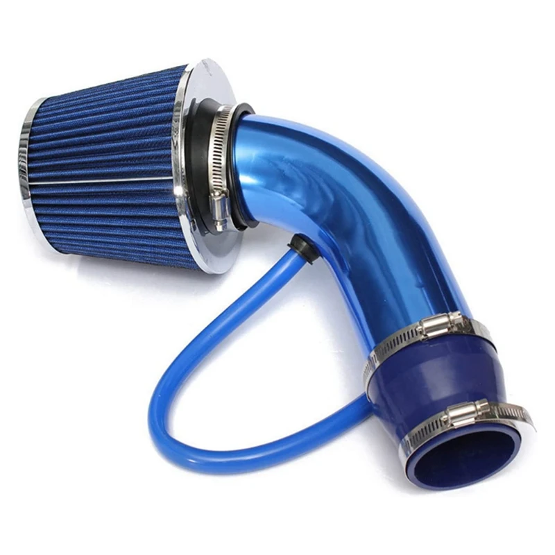 Universal Car Racing Cool Air Intake Kit 3Inch Pipe Aluminium Automotive Filter Induction Low Hose And Clamp Kits