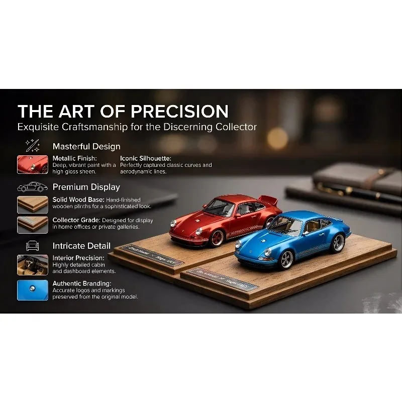 

ZM Zincit 1:64 alloy 911 singer coupe DLS car model, children's toy, collectible piece, boy's gift