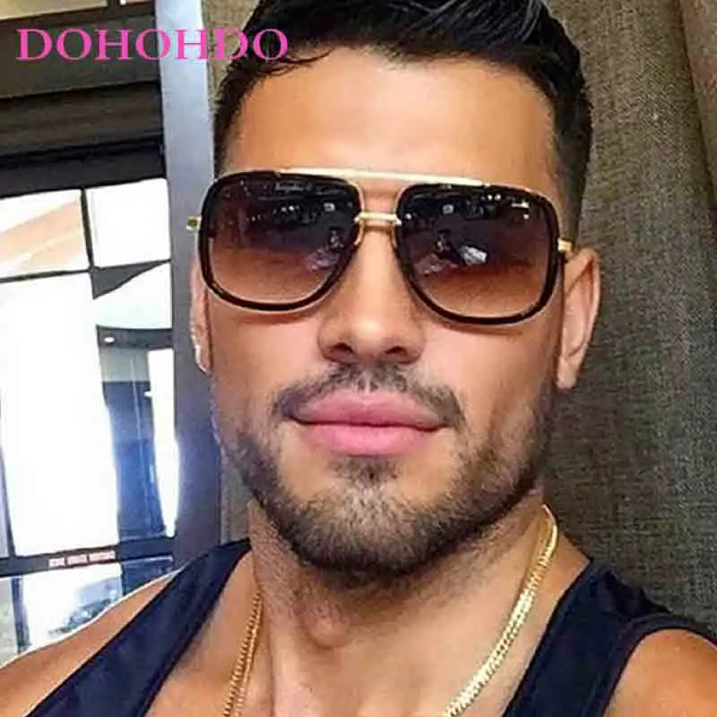 2025 Fashion Big Frame Sunglasses Men Square Metal Sun Glasses Women Retro Sun Glasses Vintage High Quality Gafas Oculos De Sol