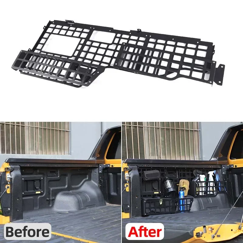 2pcs Aluminum alloy black For Ford Ranger 2023+ car trunk bag rack storage rack organizer rack car modification accessories