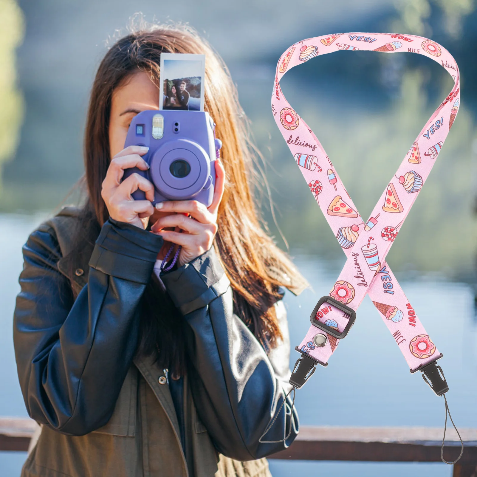 

1 set Instant Camera Strap Sticker Kit Adjustable Lightweight For Mini Film Photography Accessories Decorations Sling