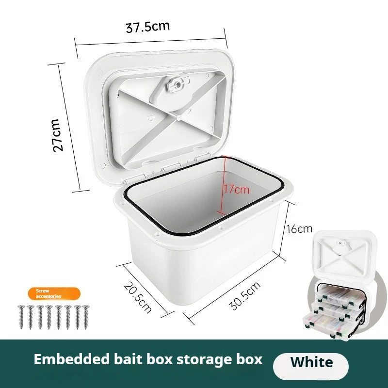 Marine Storage Box Deck Hatch Yacht Inspection Access Cover Bait Storage Case ABS Decorative Boat Tool Box Accessories