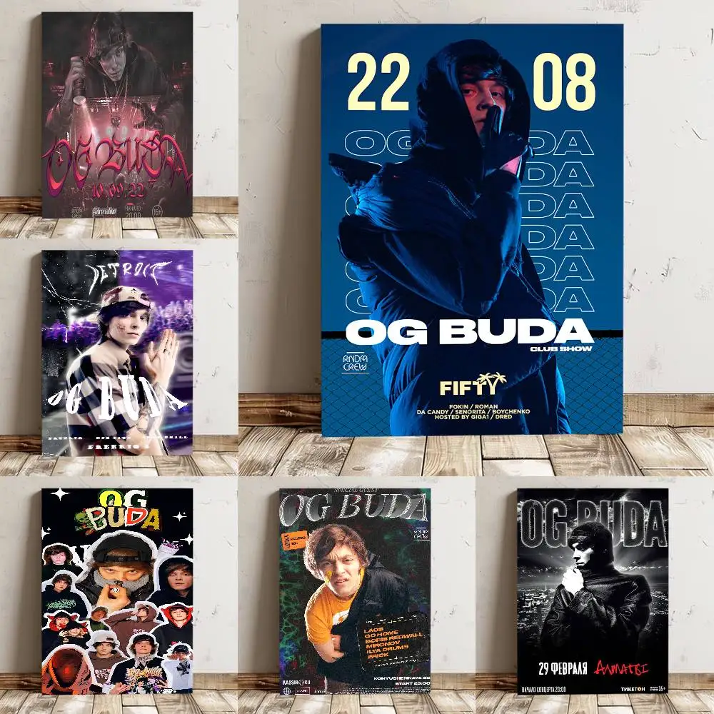 O-Og B-Buda Russland Rapper Poster Hochwertiger Druck Wasserdichter Wandkunstaufkleber für Bar Wohnzimmer Dekor Geschenk