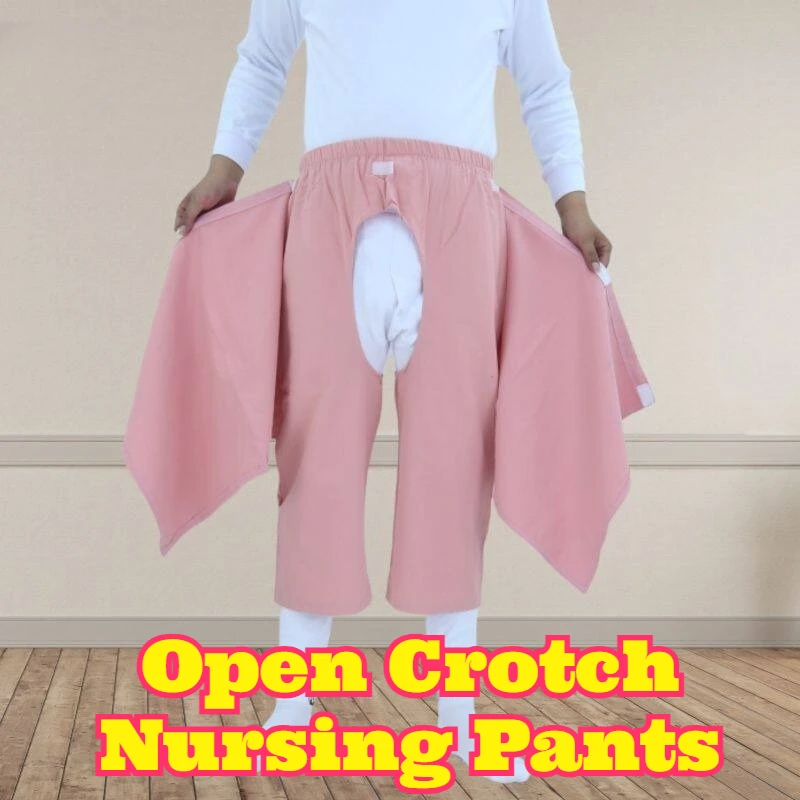 Elderly Incontinence Care Pants Bedridden Paralysis Patients Mobility Impaired Seniors Cotton Split Crotch Five Seven Separate