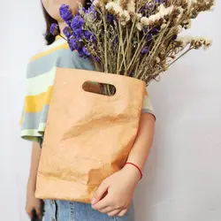 Kraft Paper Simple Handbag Dupont Paper Vintage Women Bag Casual Fashion High-capacity Shopping Bag