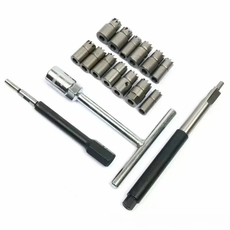 

New for Clean Kit Auto Repair Tool Automotive Accessories Universal Car Diesel Injector Seat Cutter Set Oil Nozzle Reamer Carbon