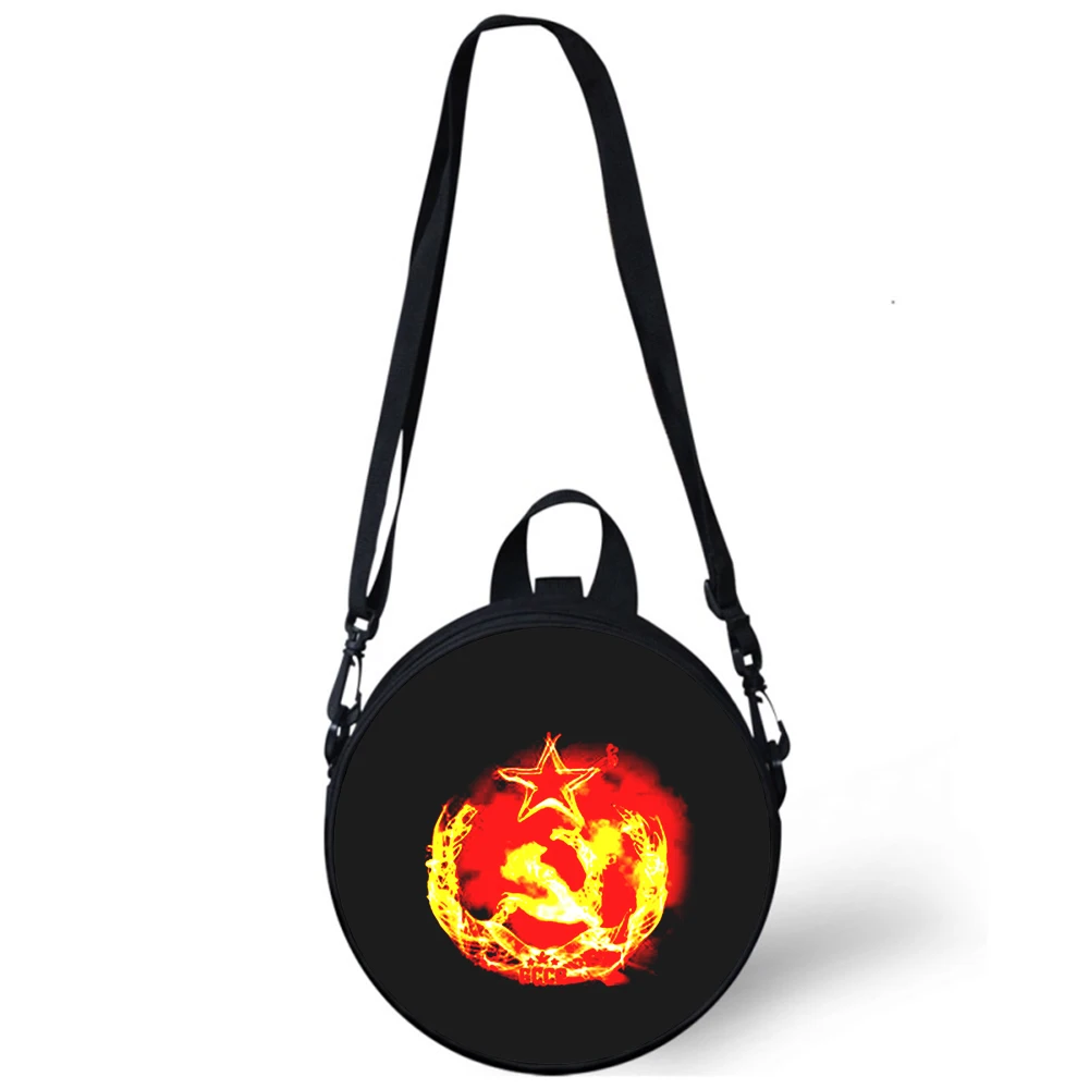 

Soviet Union USSR flag Child kindergarten Bag 3D Print Crossbody Shoulder Bags For School Women Mini Round Bagpacks Rugtas Bag