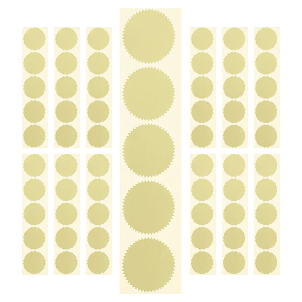 Graduation Certificate Stickers Stencil Tag Cerification Round for Embossing Golden Office