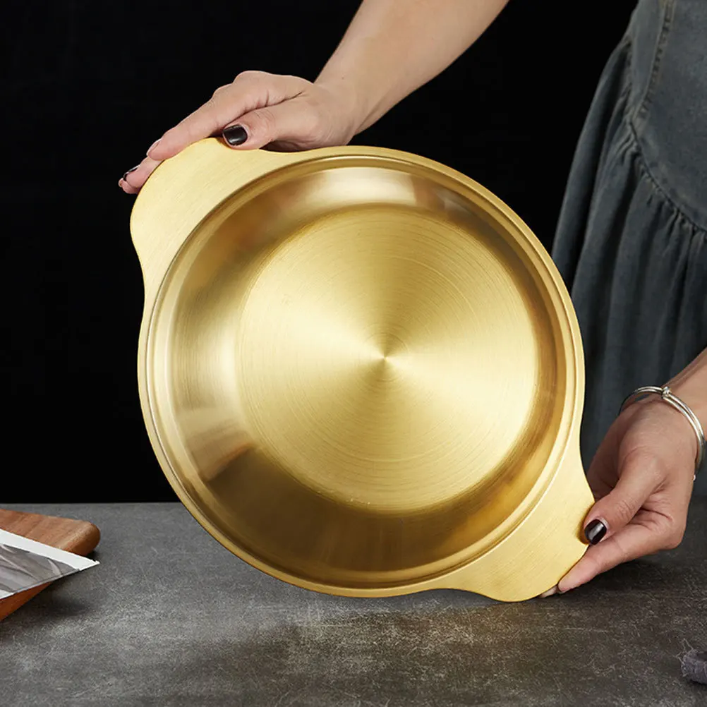 

Stainless Steel Dry Pot Cooking Wok Heat Resistant Family Size Kitchen Cooking Pan Hot Pot Seafood Vessel