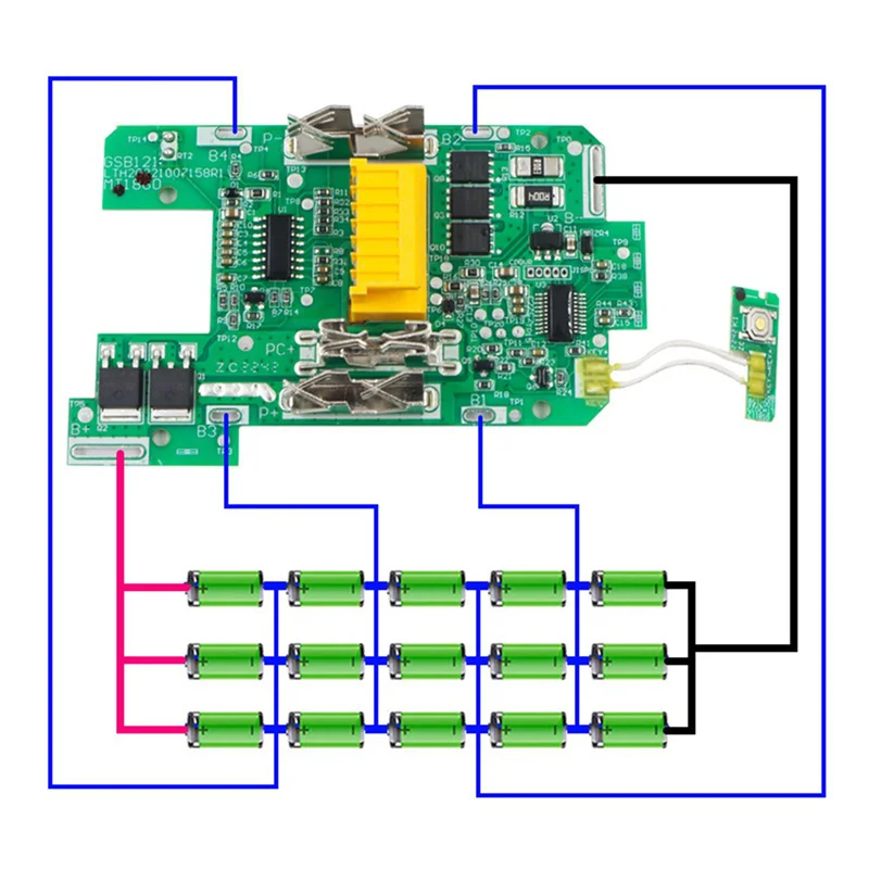 ABWP-2X BL1890 Li- Battery Case PCB Charging Protection Circuit Board Shell Box For  18V 9.0Ah 18650 -15